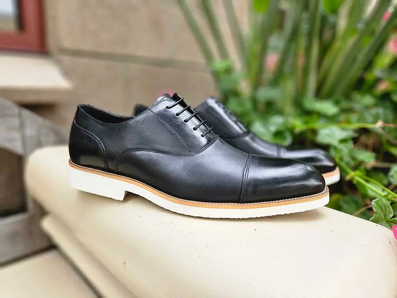 Carrucci Cap Toe Oxford - Lightweight Leather Dress Shoe