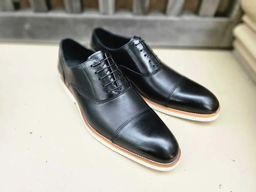 Men’s Cap Toe Oxford Shoes with Lightweight Sole