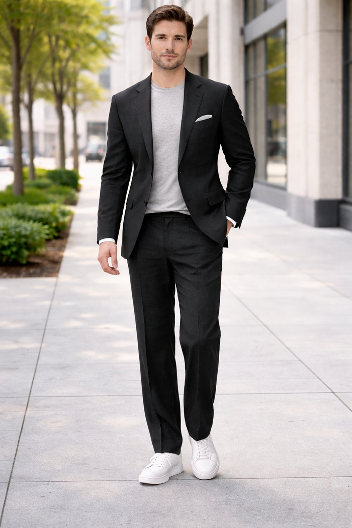 Linen Wedding Suit - Summer Fabric 2 Button Modern Fit No Pleated Pants Jacket + Pants in Color