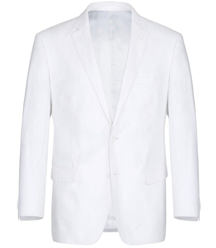 (38L, 44R, 46L) Regular Fit 2 Piece White Linen Suit
