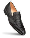 Lisbon Black Ostrich Slip-On by Mezlan – Genuine Exotic Penny Loafer, Made in Spain