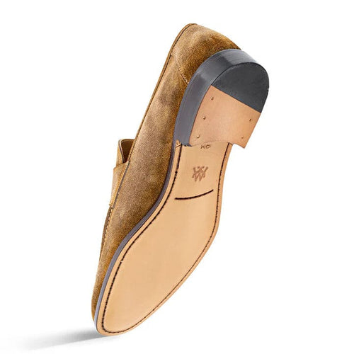 Caro Taupe Suede Penny Loafer for Men by Mezlan – Made in Spain