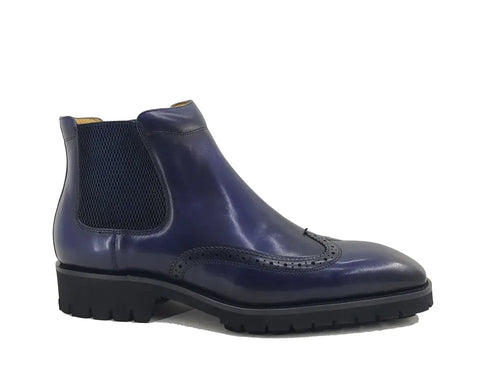 Menâ€™s Lug Sole Wingtip Chelsea Boot