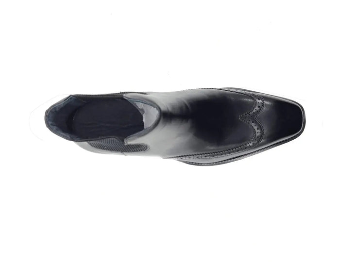 Carrucci Lug Sole Chelsea Boot with Wingtip Toe