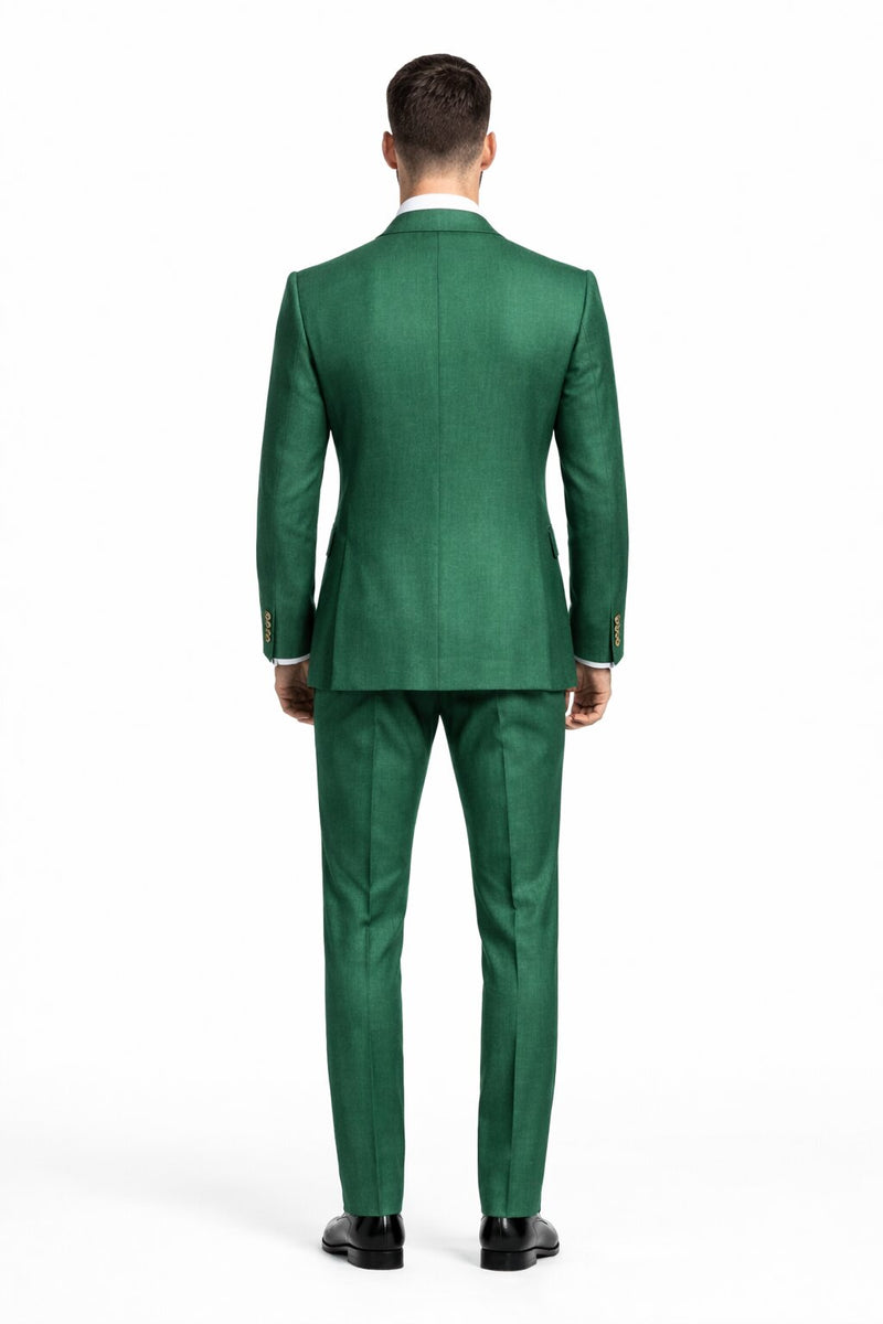 SKU#JA61583 Emerald Green and Gold Tuxedo Suit