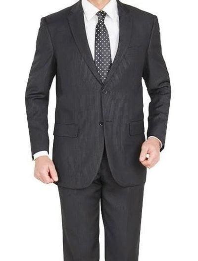 Men's Black Stripe ~ Pinstripe 2 Button Front Closure Suit - AlbertoNardoniStore