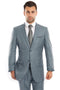 "Sharkskin Suit Men's Slim Fit Textured in Smoke Blue"