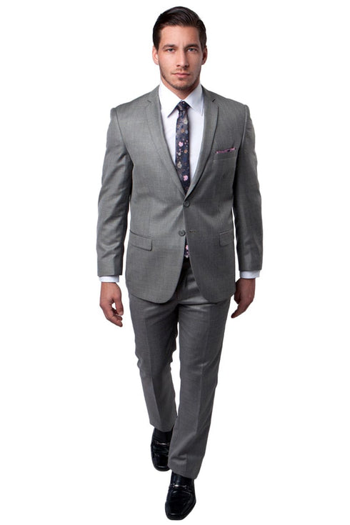 "Sharkskin Suit Men's Slim Fit Textured in Earth Tan"