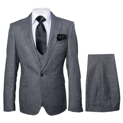 Rossi Man MAX RM1784 Slim Fit 3-Piece Suit – Stylish Grey Formal Suit for Men