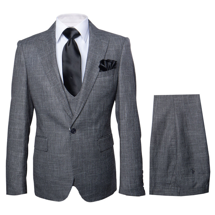 Rossi Man MAX RM1784 Slim Fit 3-Piece Suit â€“ Stylish Grey Formal Suit for Men