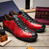 Marco Di Milano Saulo Men's Shoes Black & Red Exotic Ostich / Alligator Casual Sneakers