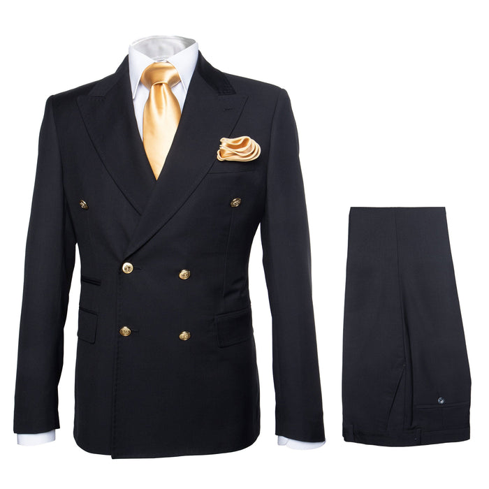 Rossi Man Double-Breasted 2-on-6 Suit â€“ Elegant Men's Formalwear with Flat Front Trousers