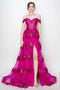 High Couture MJ1020 Long Ball Gown Formal Tiered Prom Dress