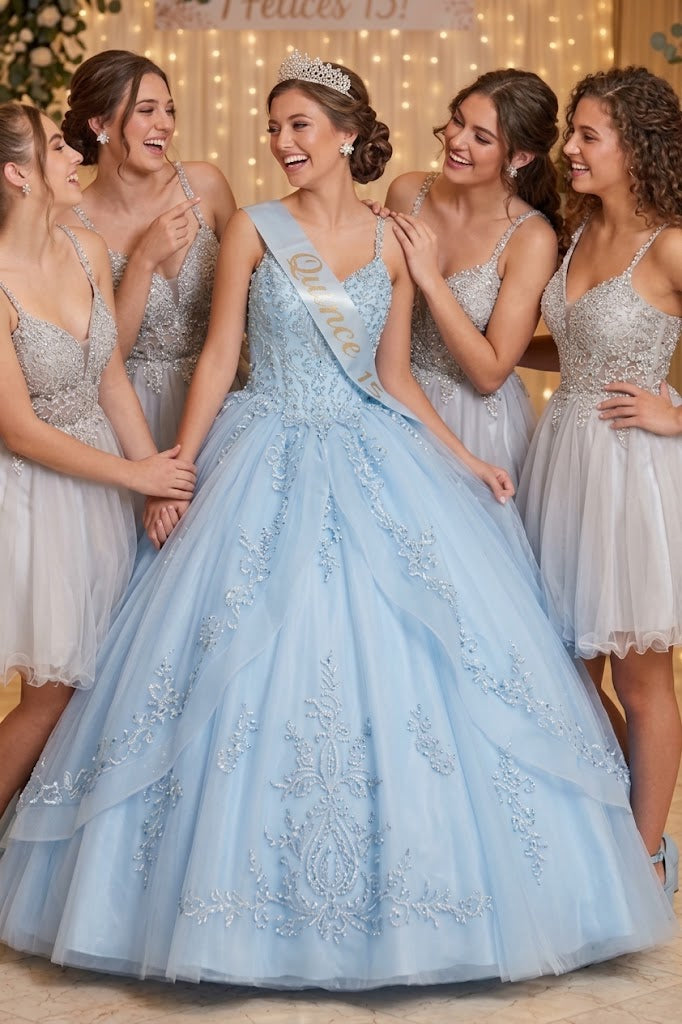 Dama Dresses for Quinceanera in Silver Style MQ1693 Quince Outfit
