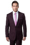 "Eggplant Plum Men's Slim Fit Suit with One Button Peak Lapel"