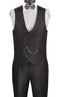 Birdseye Pattern Modern Fit 3 Piece Black Suit with Black Trim
