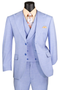 Mens Easter Suit - Jacket and Pants in Summer Color Light Blue Sharkskin Modern Fit Light Weight