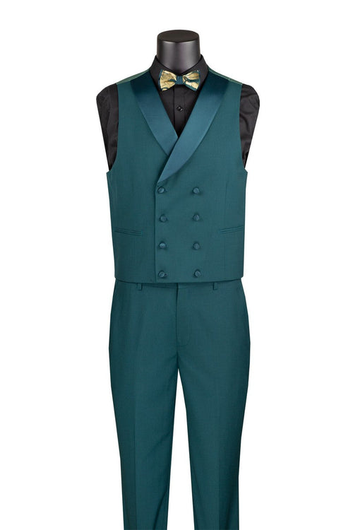 Emerald Gold Modern Fit 3 Piece Suit with Matching Bow Tie