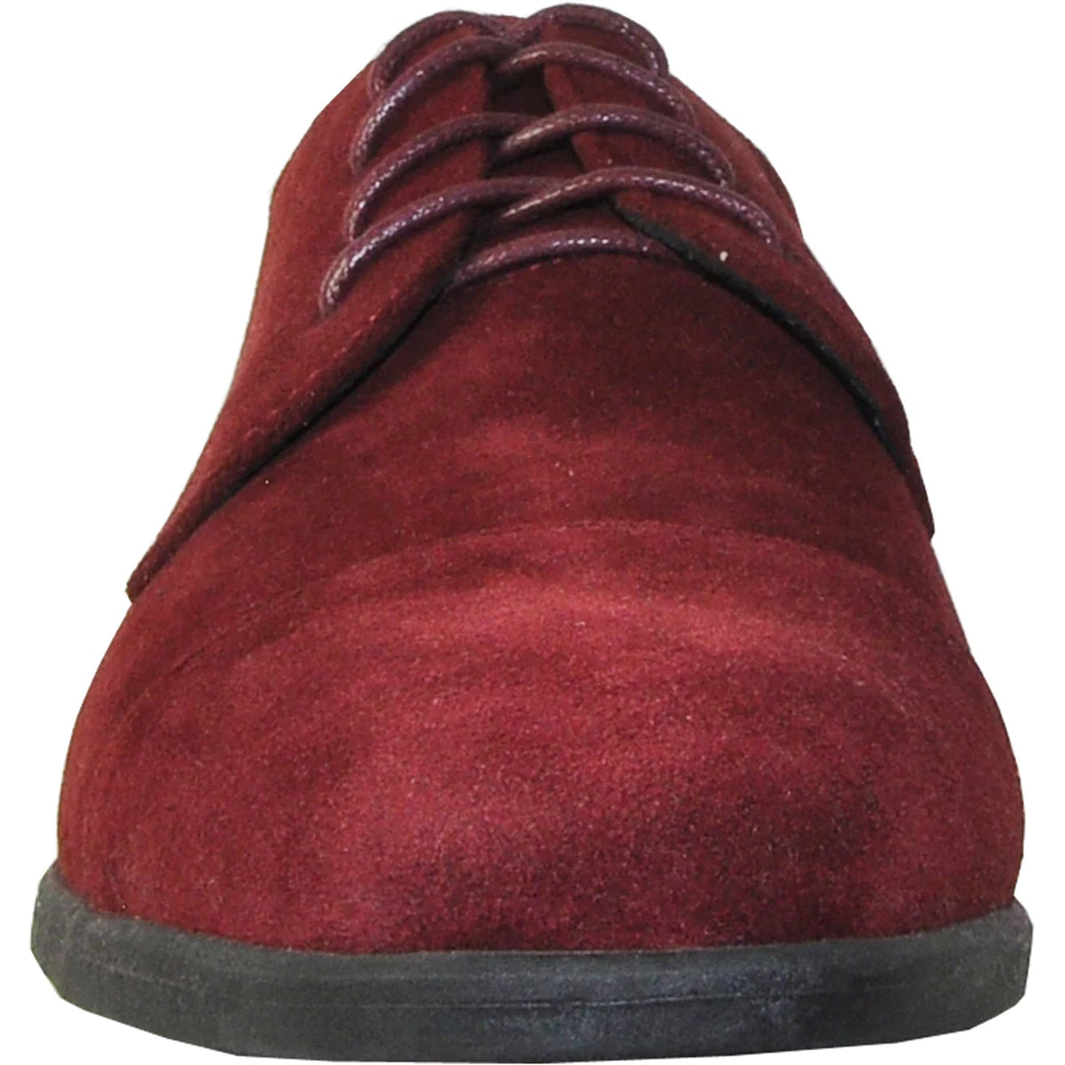 Bravo Mens Formal Suede Style Wedding & Prom Cap Toe Dress Shoe in Burgundy
