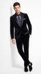 Men’s Black Velvet Tuxedo Suit VS-101, Formal Shawl Lapel Wedding Prom Suit