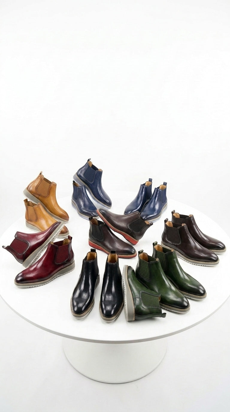 Carrucci Men’s Patina Chelsea Boots, Luxury Dress Casual Ankle Boots in Multi-Color Styles
