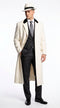 Men’s White Full-Length Trench Coat – Classic Formal Overcoat & Dress Topcoat for Men