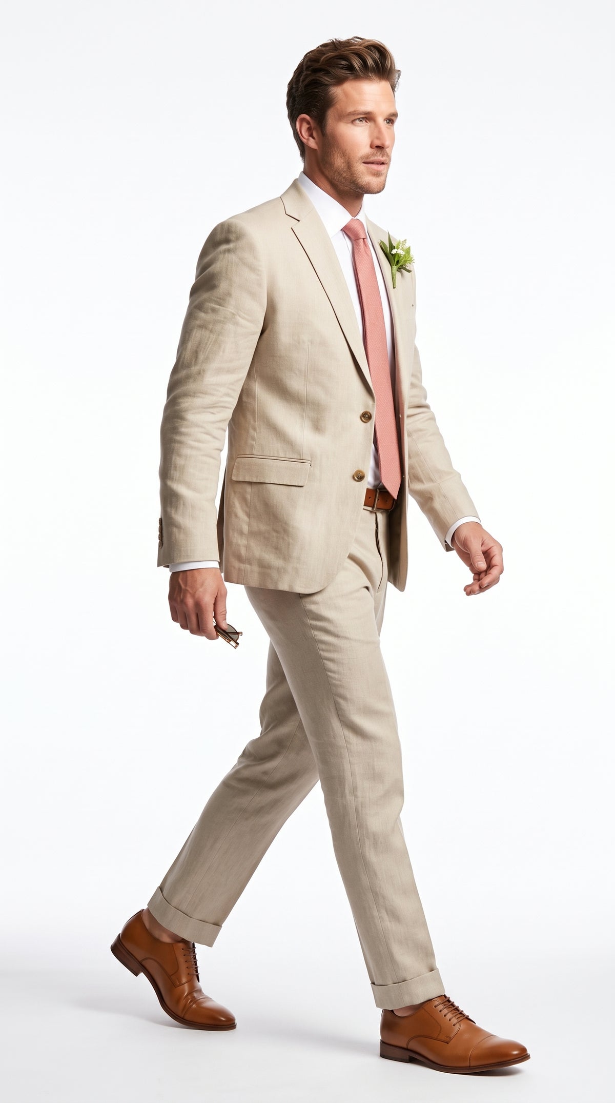 Men’s Champagne Groomsmen Suits – 2-Piece Wedding Suits for Groom, Best Man & Wedding Party