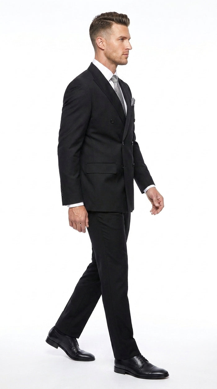 Statement Men’s 2 Piece 100% Wool Double Breasted Fashion Suit, Bold Color Formal Wedding Business Suit