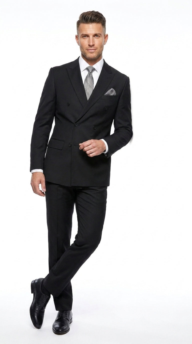 Statement Men’s 2 Piece 100% Wool Double Breasted Fashion Suit, Bold Color Formal Wedding Business Suit
