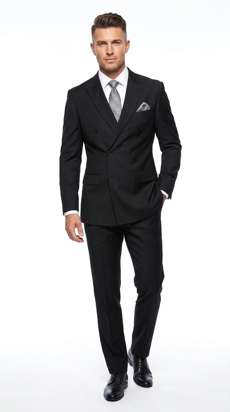 Statement Men’s 2 Piece 100% Wool Double Breasted Fashion Suit, Bold Color Formal Wedding Business Suit
