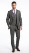 Men's Light Grey Pinstripe 3-Piece Vested Business Suit – Classic Two-Button Charcoal Gray Striped Formal Suit
