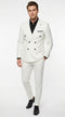 Men’s White Pinstripe Double Breasted Suit – Vintage 1920s 1940s Gangster Dress Suit