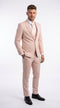 Men’s Blush Pink 1 Button Peak Lapel Suit, Wedding and Prom Formal Suit