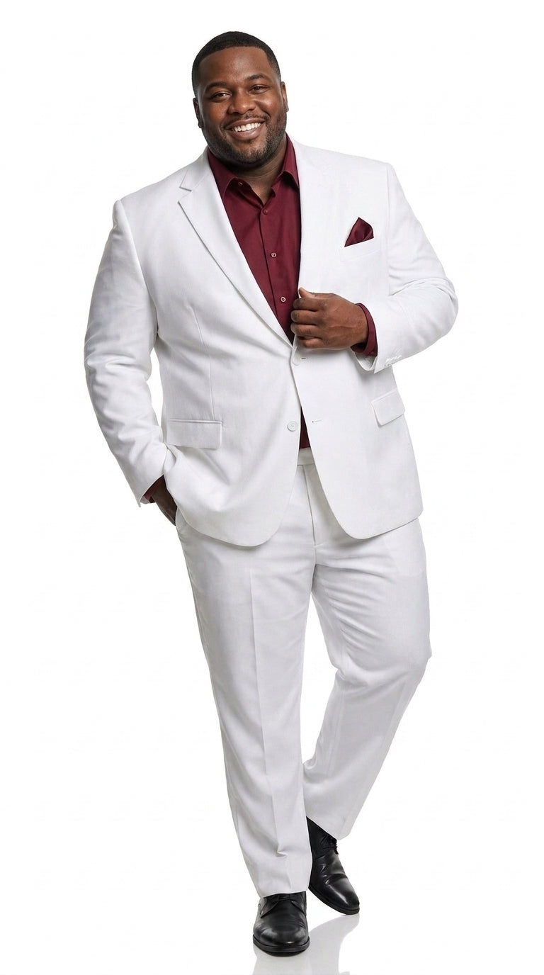 Men’s White Scarface Inspired Suit with Red Shirt, Tony Montana Style Costume Party Suit
