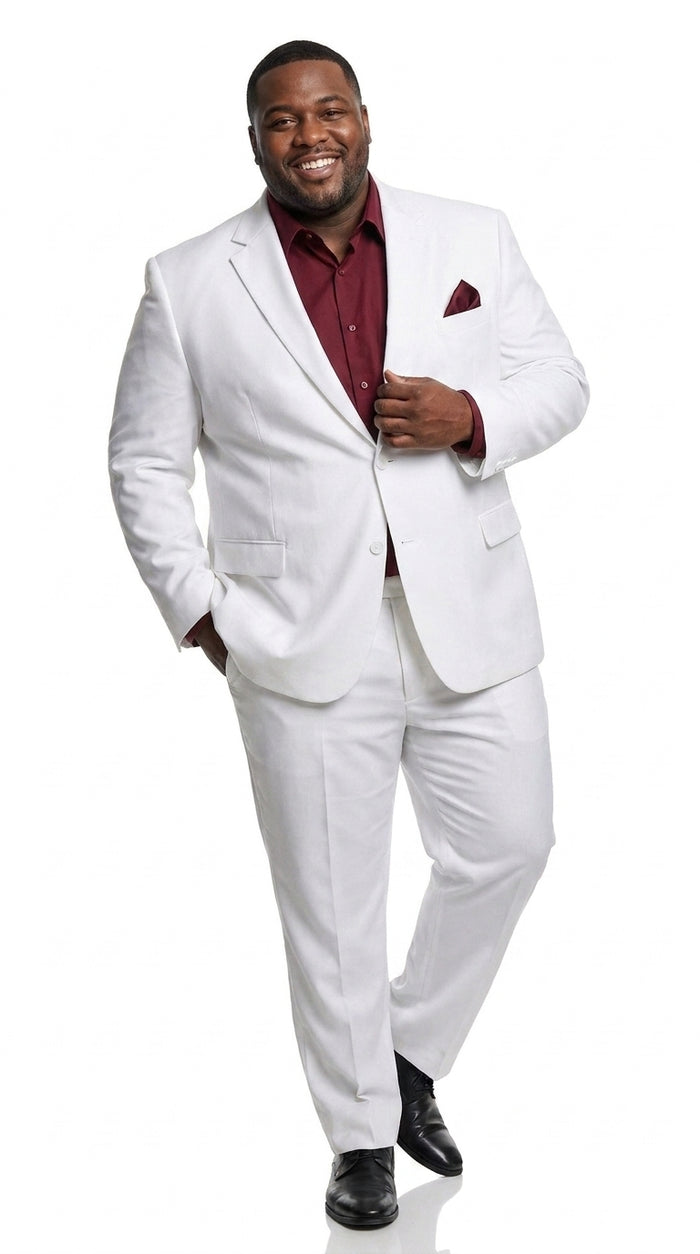 Men’s White Scarface Inspired Suit with Red Shirt, Tony Montana Style Costume Party Suit
