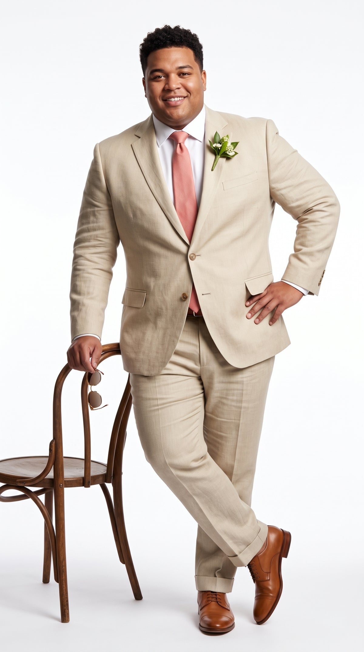 Men’s Champagne Groomsmen Suits – 2-Piece Wedding Suits for Groom, Best Man & Wedding Party