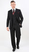 Men’s Black 100% Wool Super 150s Suit, Classic Fit Athletic Cut with Double Breasted Vest and Pleated Pants