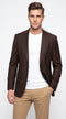 Apollo King Men’s Brown Wool Feel Blazer, Modern Fit Two Button Formal Business Sport Coat