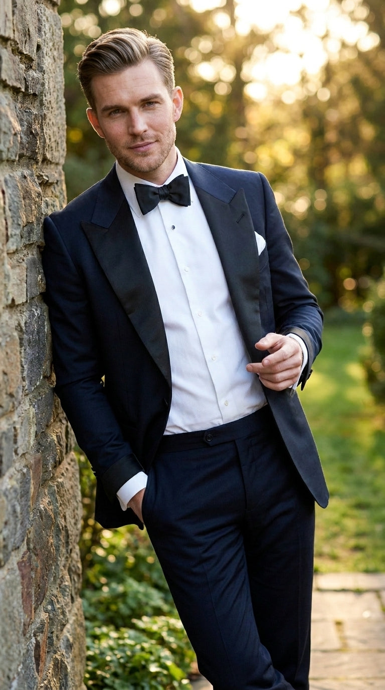 Daniel Craig Suit Midnight Blue Besom Two Pockets james bond Tuxedo