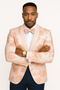 Mens Paisley Jeweled Shawl Prom 2025 Tuxedo in Blush Pink