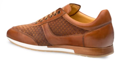 Maxim Tan Calfskin and Suede Dress Sneaker by Mezlan – Made in Spain