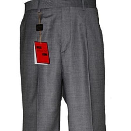 Mens 52 Pleated Dress Pants Mizzani Pleated Super 120'S - AlbertoNardoniStore