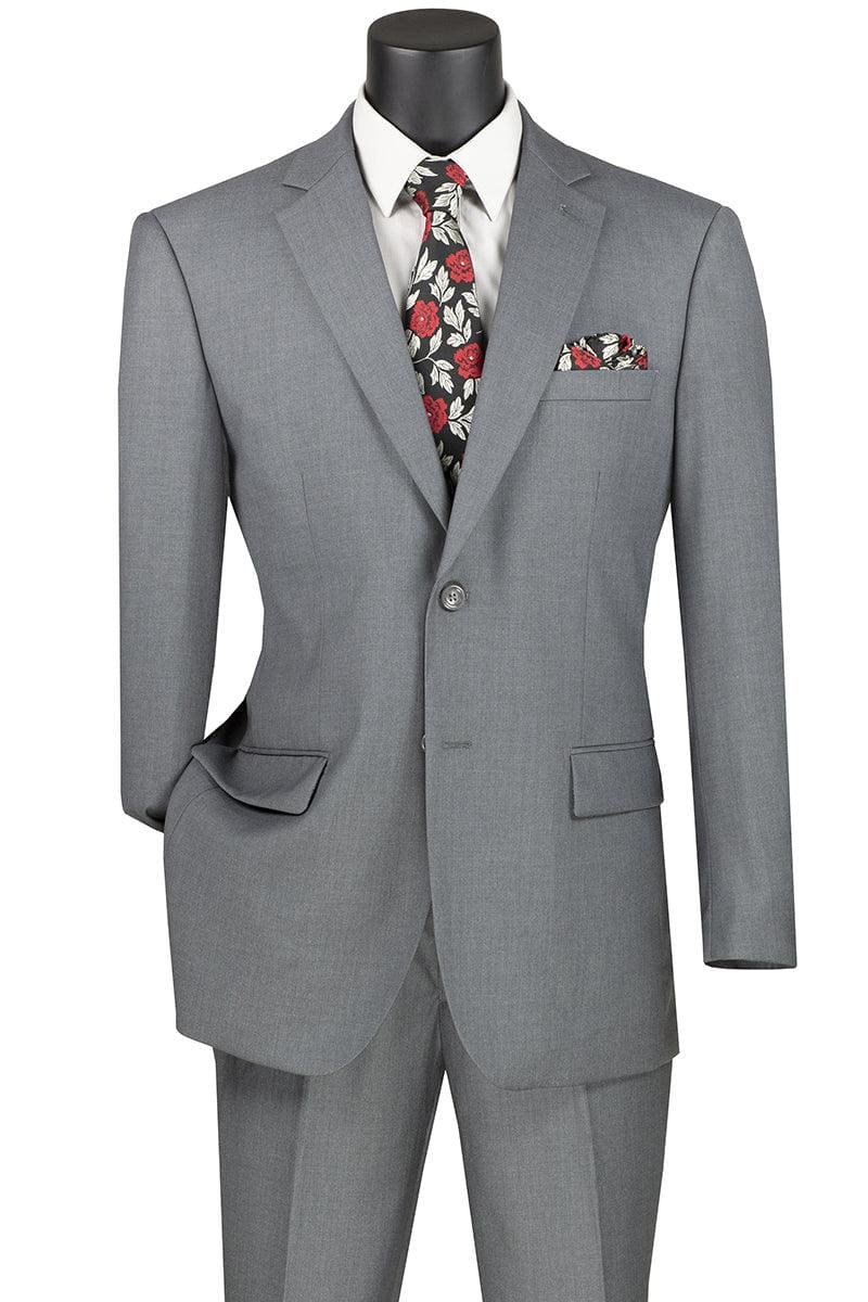 Suit - Medium Gray Regular Fit Two Piece Suit