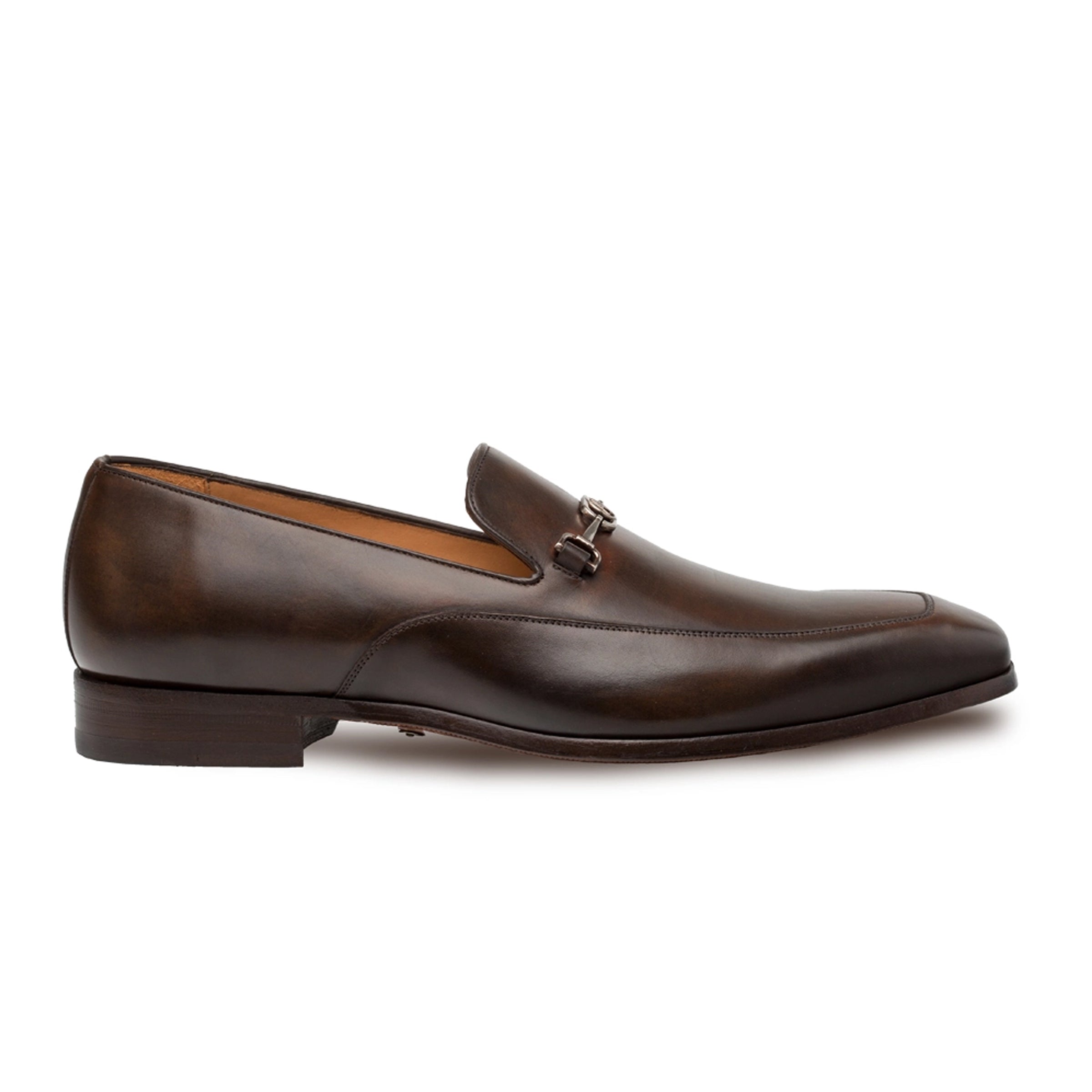 Mezlan Falcon Men’s Black Calfskin Slip-On Dress Loafer with Silver Ornament