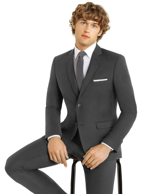 Western Suit - Trajes Para Hombres - Cowboy Formal Attire - Trajes De Novio - Matching Top Collar Dark Grey Suit