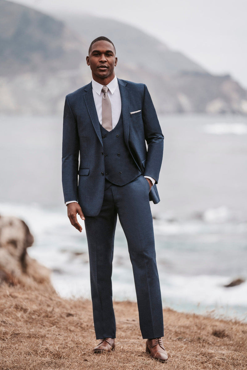 Men's Western Country Suit | Denim Blue | Stretch Slim Fit