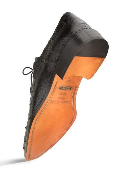 Mezlan Dress Shoes Men Black Ostrich Designer Lace Up Tillson