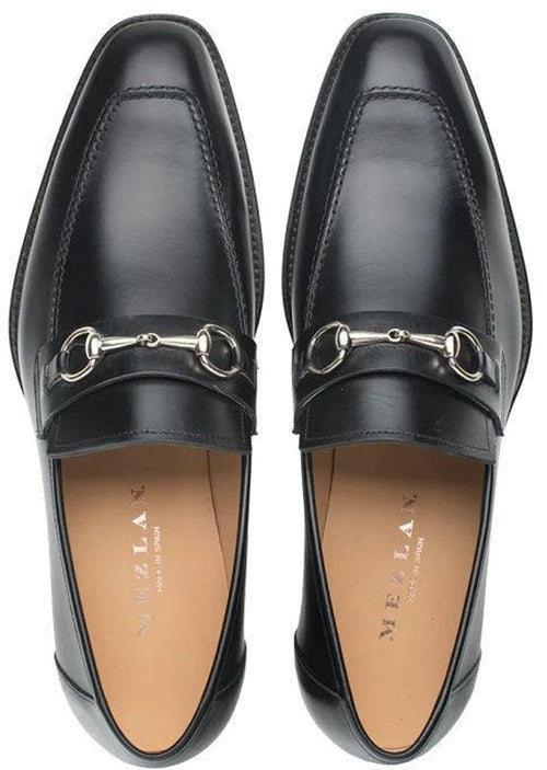 Mezlan Shoes Men Designer Ornamant Black Calfskin Loafer E20482