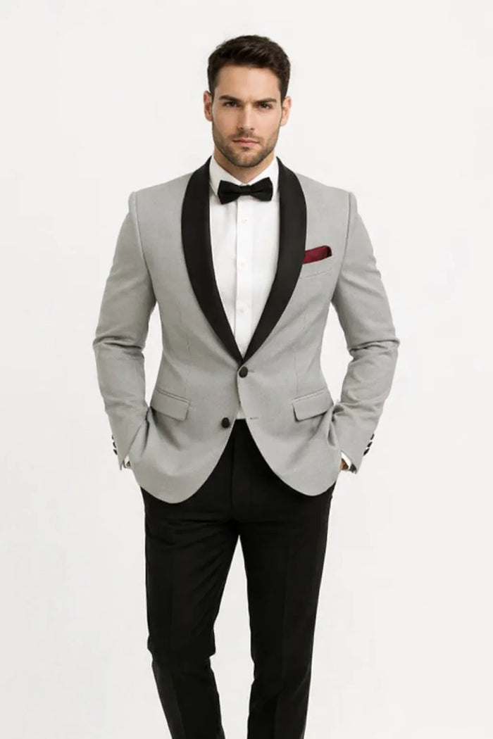 Men Groomsmens Grey Groom Suits Grey