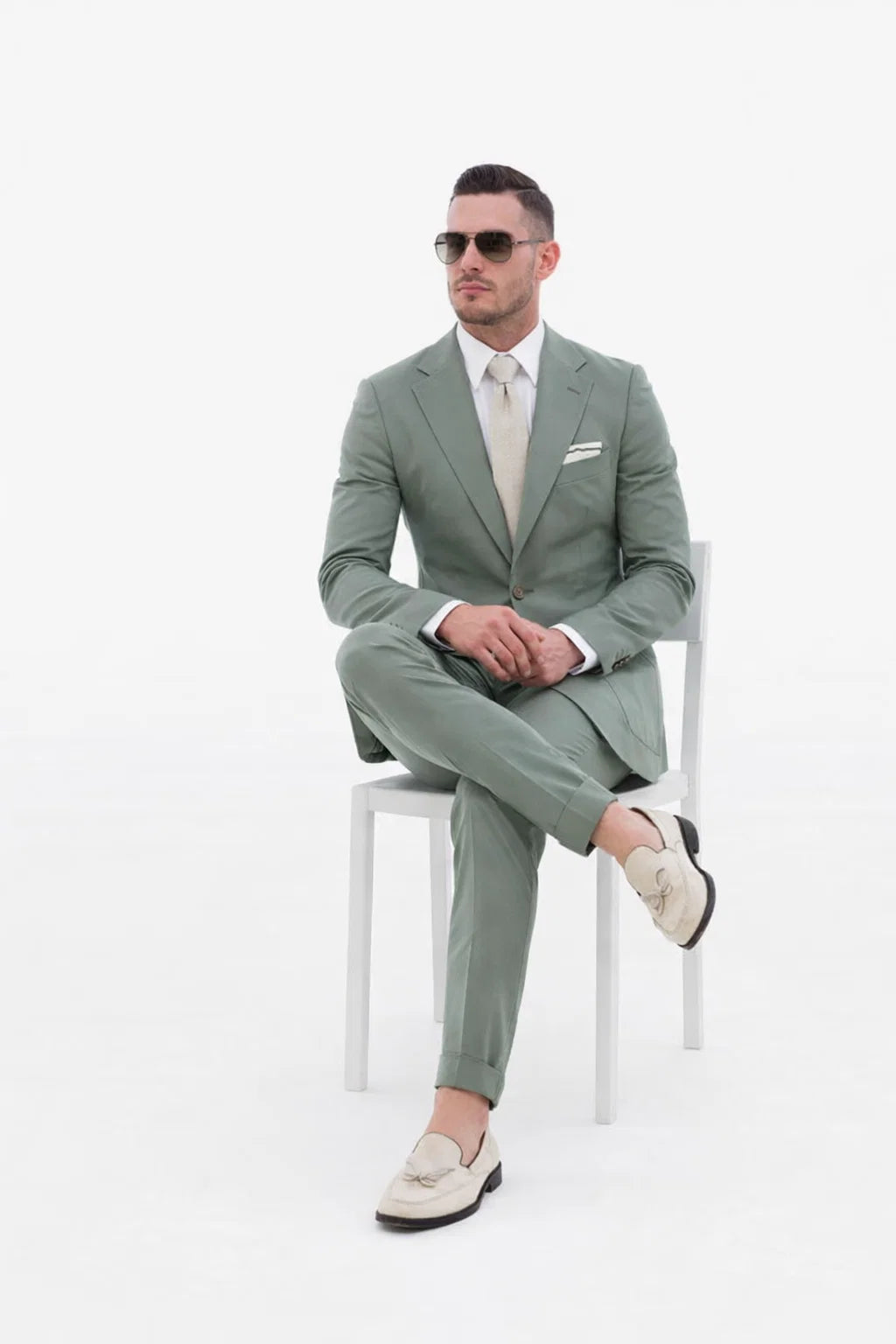 Men Light Green Suit
